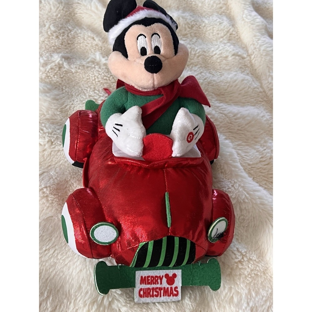 Gemmy Mickey Mouse Car Christmas Singing Jingle Bells Animated Works!!